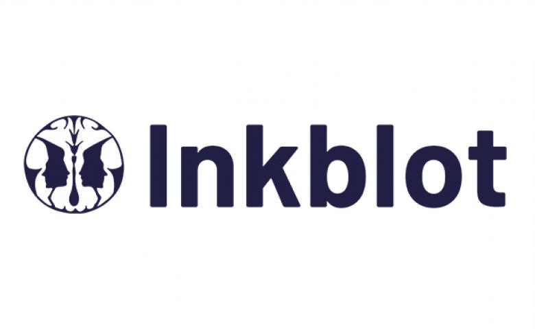 Inkblot logo in navy text